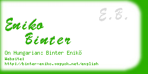 eniko binter business card